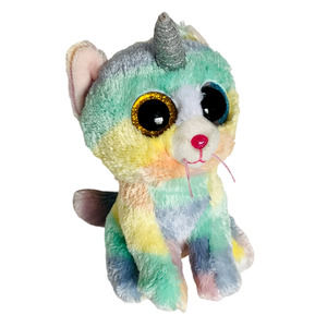 Ty Beanie Boos Cat Unicorn Heather Unicat Plush Toy Stuffed Animal No Tag 6"